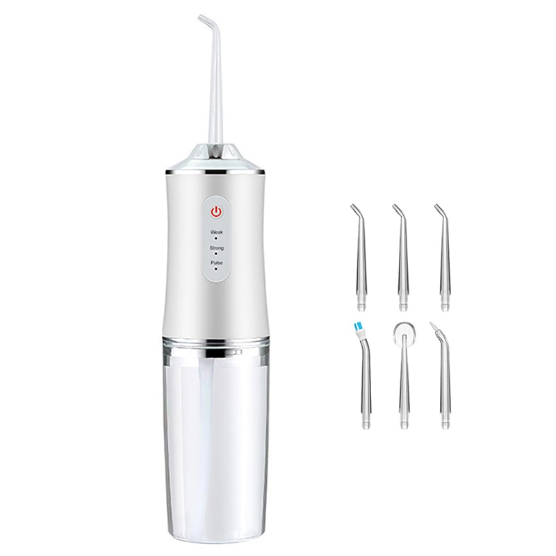 Irigator bucal fara fir, 3 moduri, Rezervor 220 ml, Functie masaj, 1400-1800 impulsuri/minut, ABS, Alb