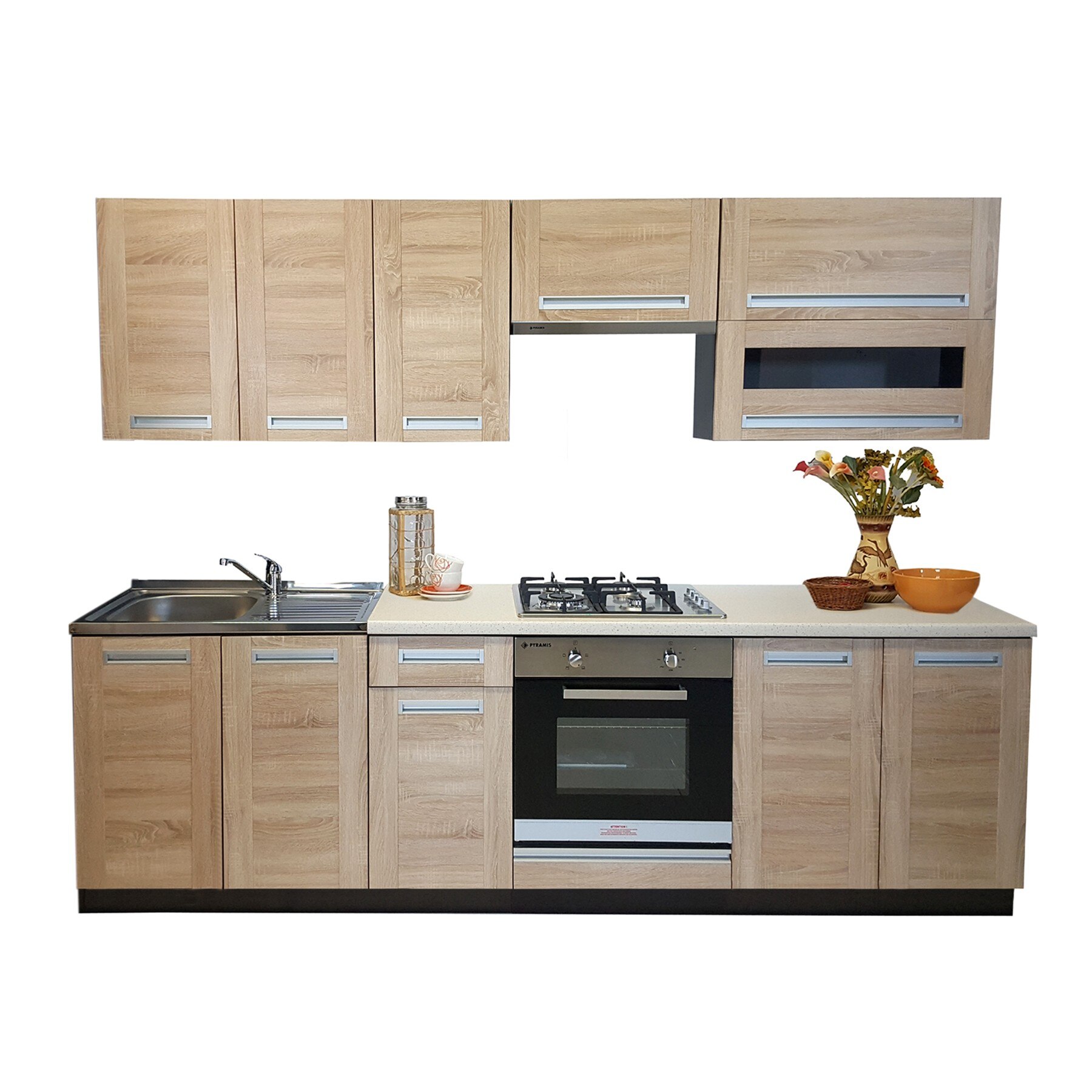 Set Bucatarie Pesen2 2A, Stejar Sonoma, 260 x 208 x 60 cm