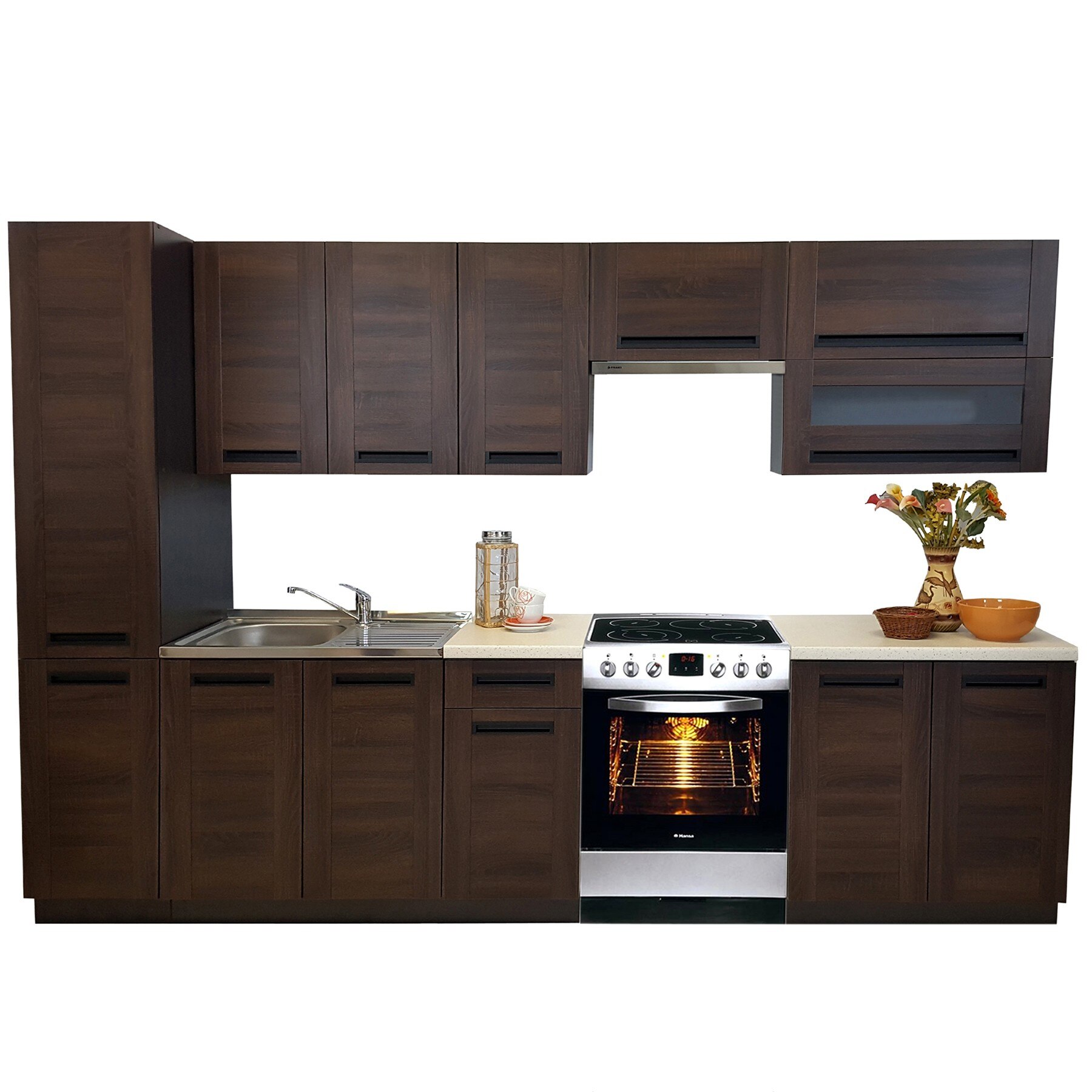 Set Bucatarie Pesen2 3A2, Stejar Sonoma Braz, 300 x 208 x 60 cm