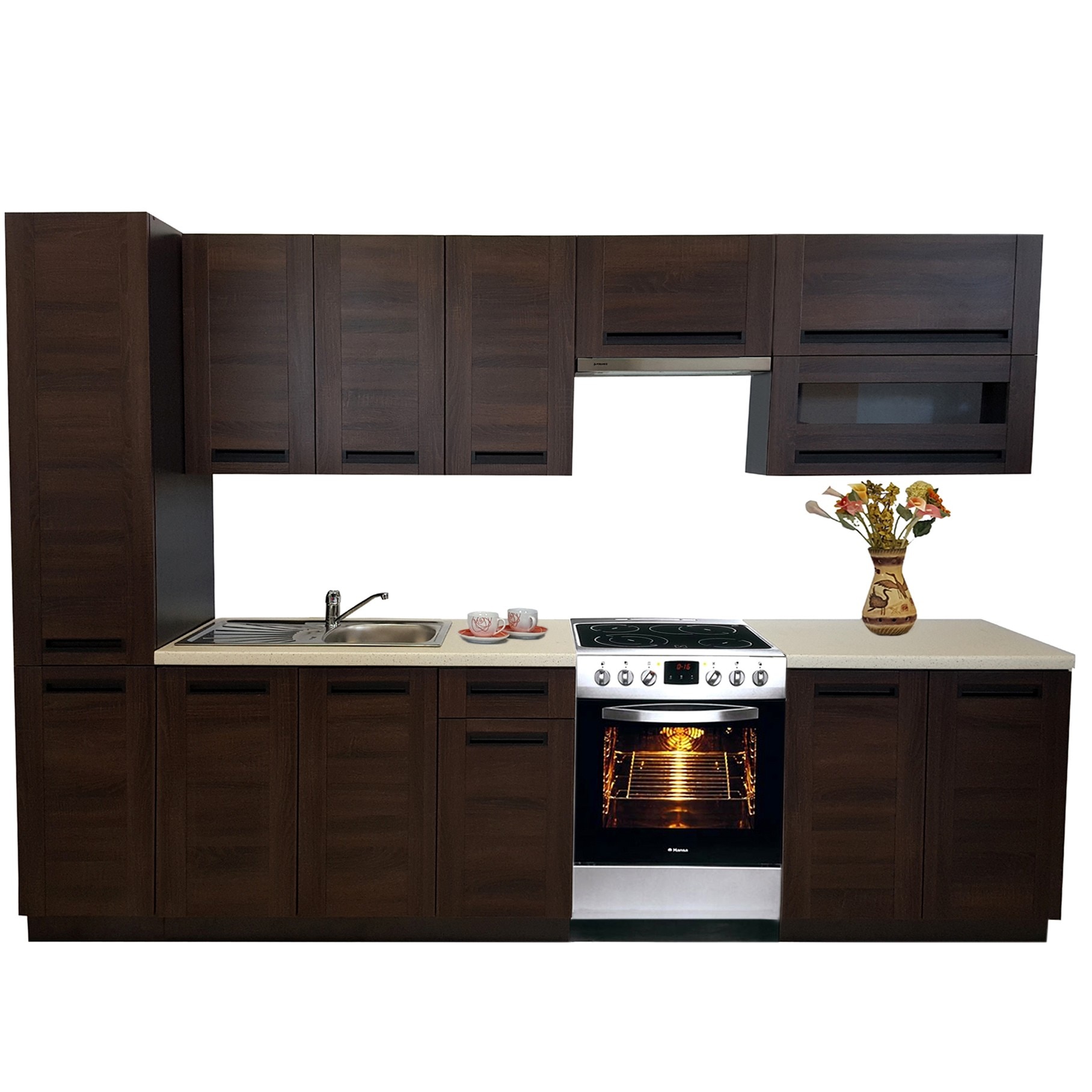 Set Bucatarie Pesen2 3B1, Stejar Sonoma Braz, 300 x 208 x 60 cm
