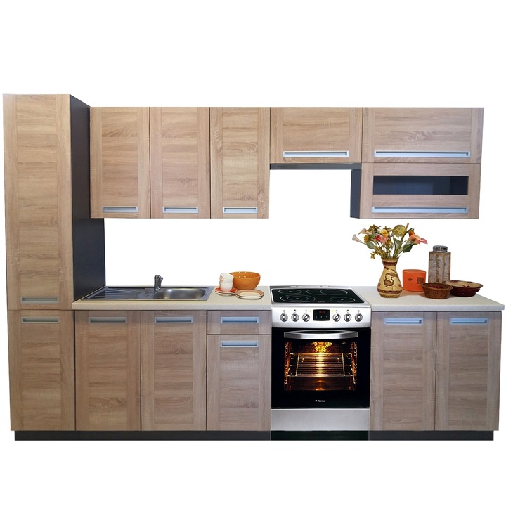 Set Bucatarie Pesen2 3B1, Stejar Sonoma, 300 x 208 x 60 cm