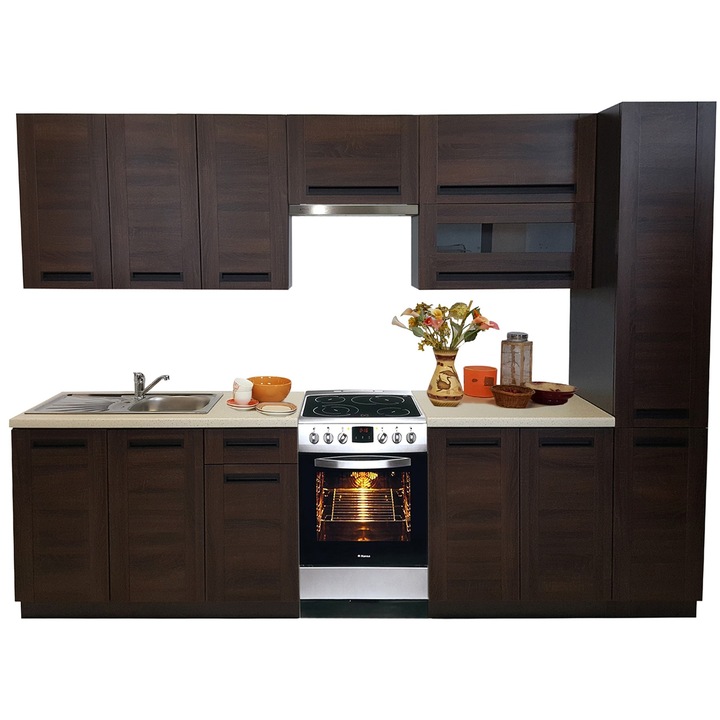 Set Bucatarie Pesen2 3B2, Stejar Sonoma Braz, 300 x 208 x 60 cm