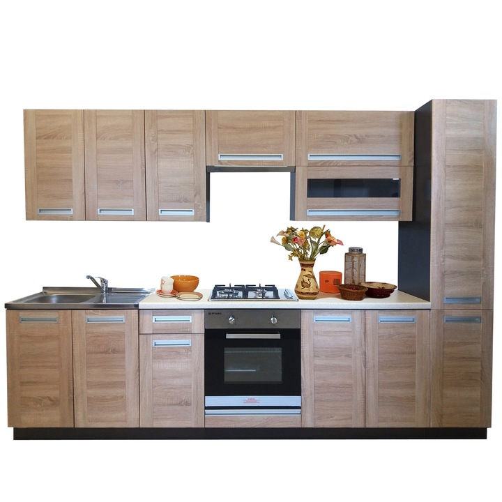 Set Bucatarie Pesen2 4A1, Stejar Sonoma, 300 x 208 x 60 cm