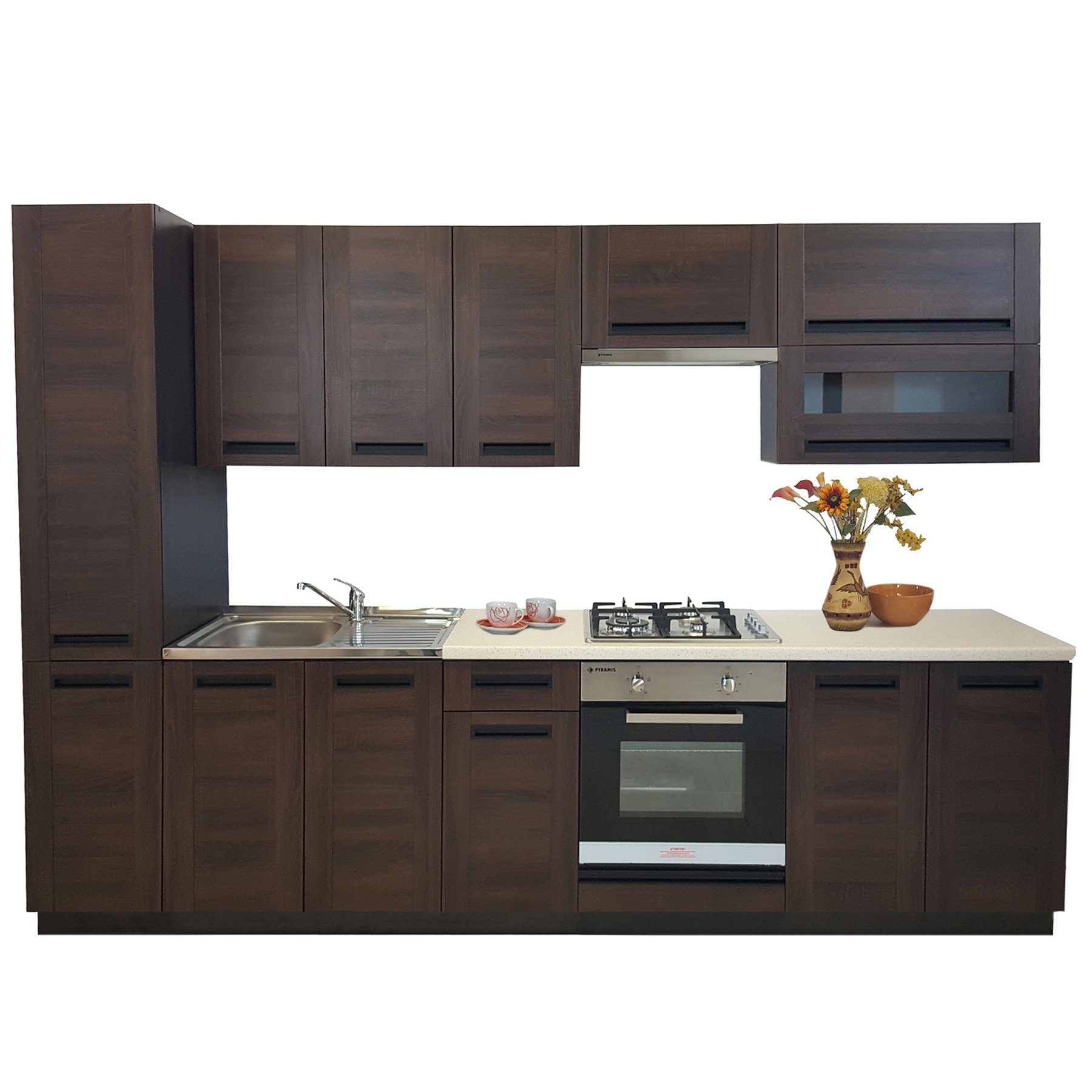 Set Bucatarie Pesen2 4A2, Stejar Sonoma Braz, 300 x 208 x 60 cm