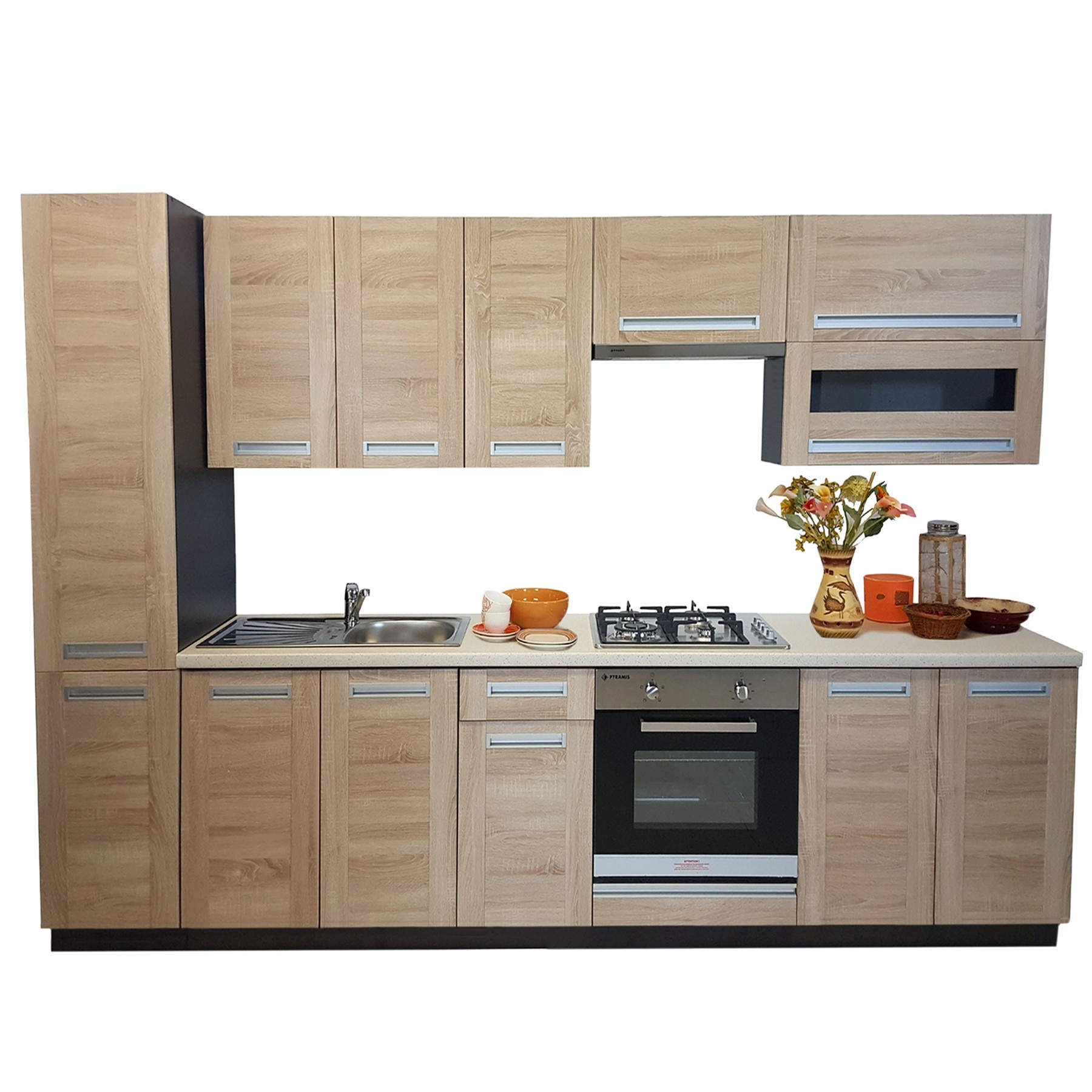 Set Bucatarie Pesen2 4B2, Stejar Sonoma, 300 x 208 x 60 cm