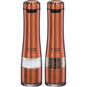 Rasnite electrice de condimente Russell Hobbs Copper 28011-56, Lumina incorporata, Sistem ceramic ajustabil, Cupru Rasnite electrice de condimente Russell Hobbs Copper 28011-56, Lumina incorporata, Sistem ceramic ajustabil, Cupru