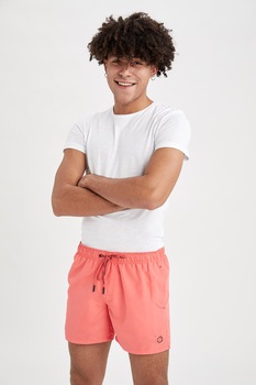 DeFacto, Pantaloni scurti de baie cu snur de ajustare, Corai DeFacto, Pantaloni scurti de baie cu snur de ajustare, Corai