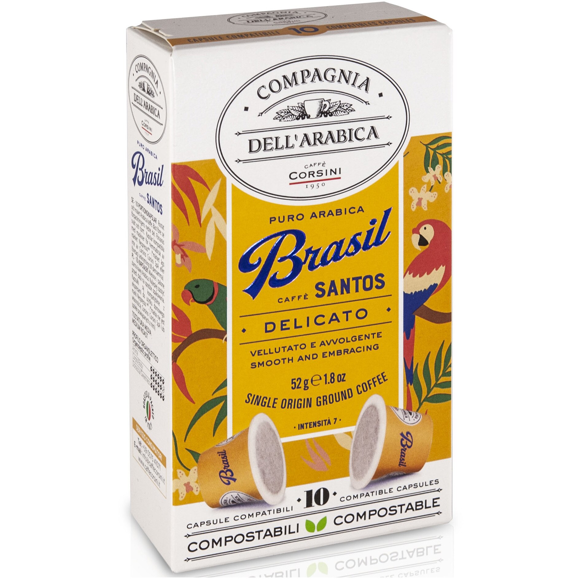 Capsule cafea Compagnia Dell'arabica Brasil, compatibile Nespresso, 10 capsule, 52g