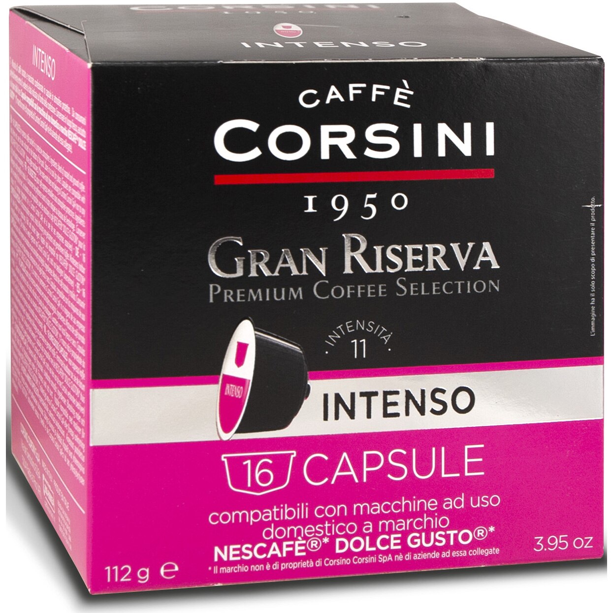 Capsule cafea Corsini Gran Riserva Intenso, compatibile Dolce Gusto, 16 capsule, 112g