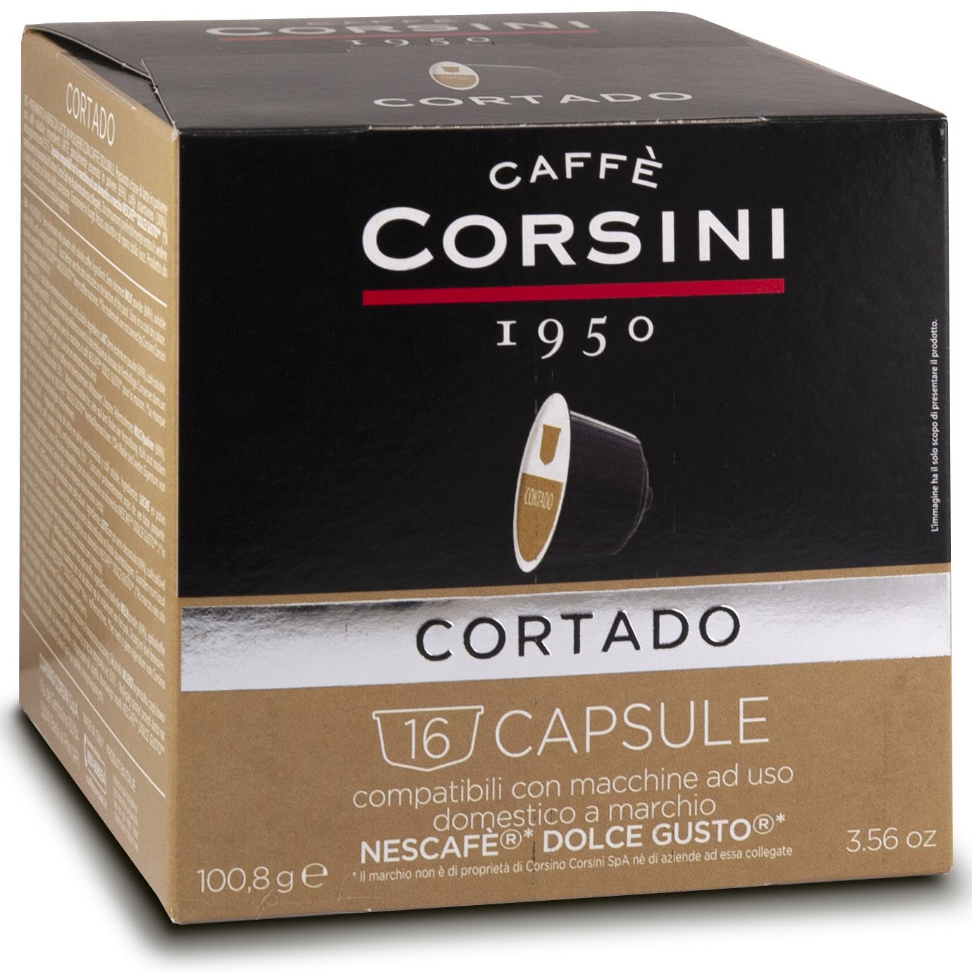 Capsule cafea Corsini Cortado, compatibile Dolce Gusto, 16 capsule, 100.8g
