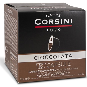 Capsule Corsini Cioccolata, compatibile Dolce Gusto, 16 capsule, 224g Capsule Corsini Cioccolata, compatibile Dolce Gusto, 16 capsule, 224g