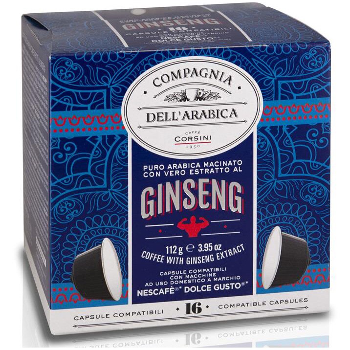 Capsule cafea Compagnia Dell'arabica Ginseng, compatibile Dolce Gusto, 16 capsule, 112g