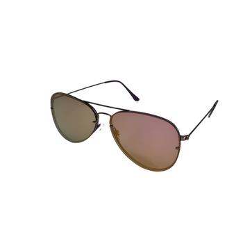 Ochelari de soare model Aviator plat, Q3002, unisex, oglinda, mov/rosiatic
