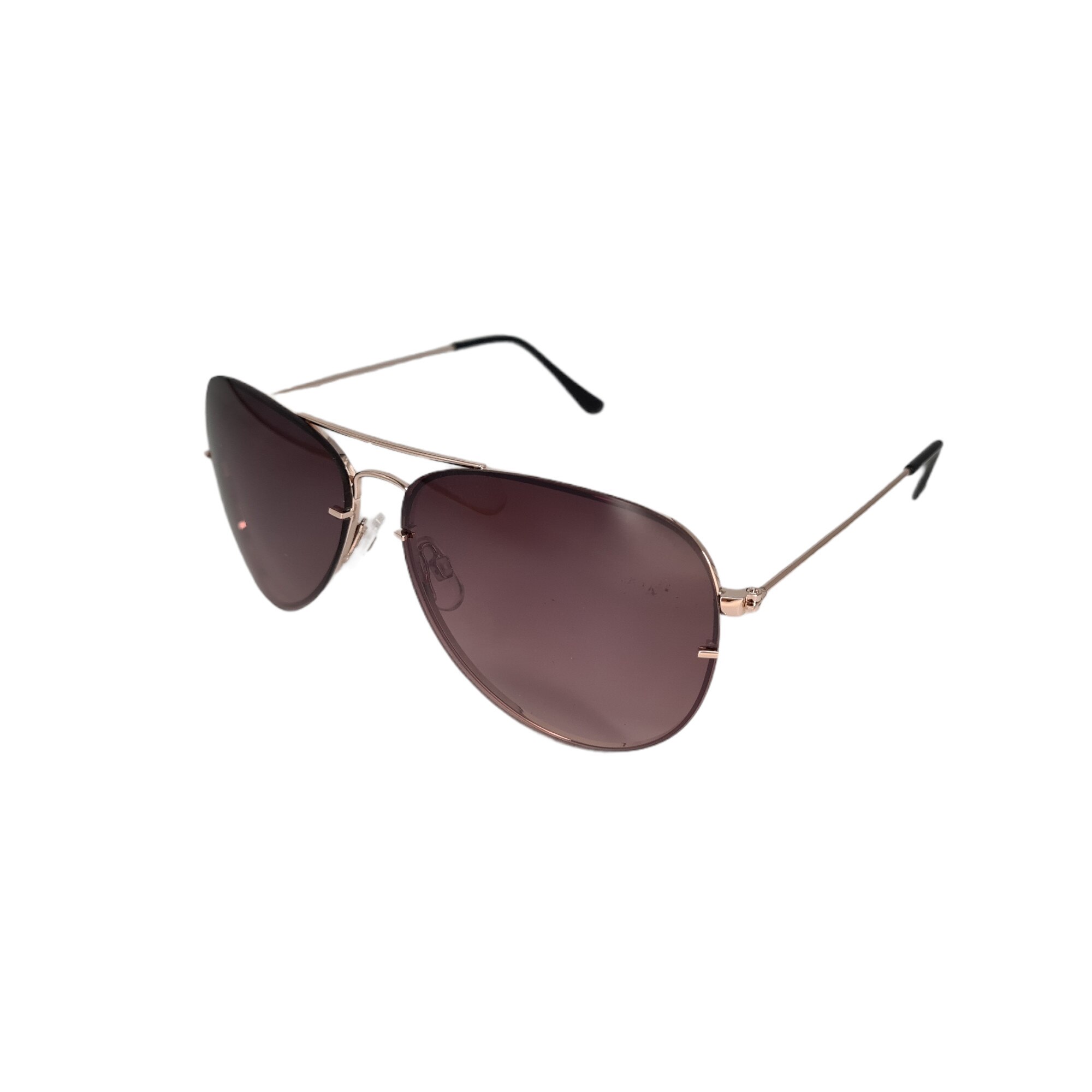 Ochelari de soare model Aviator, Q2034, unisex, maro/auriu