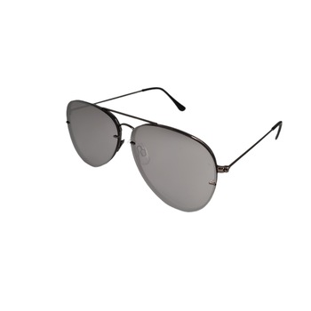 Ochelari de soare model Aviator plat, Q3002, unisex, oglinda, argintiu