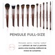Set 11 pensule machiaj, Judios®, maner lemn, makeup profesional/ incepatori, ghid pentru machiaj, manual utilizare si recomandari in limba romana, pensula sprancene, pensula iluminator, pensula pudra, pensule capete duble, Maro