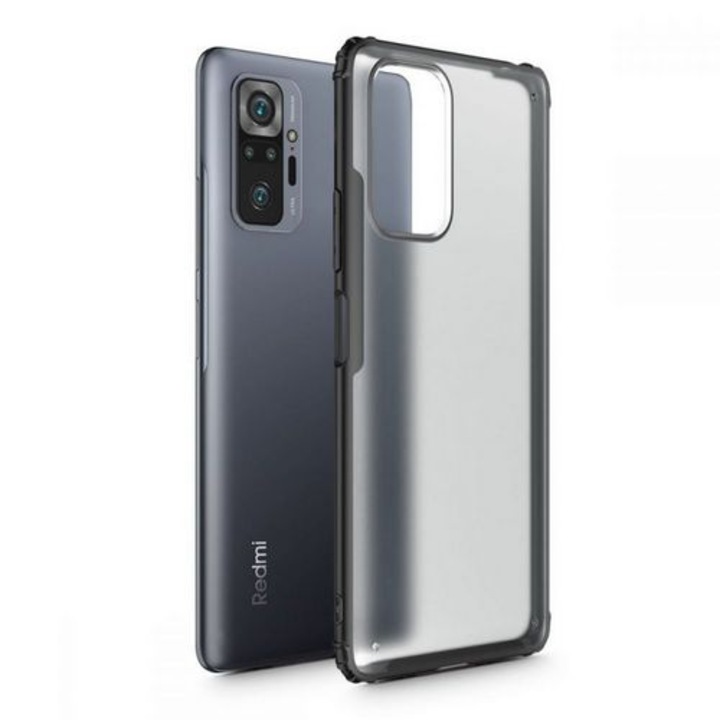 Telefontok Xiaomi Redmi Note 10 Pro / Note 10 Pro Max - TECH-PROTECT Hybridshell - ütésálló áttetsző műanyag tok, fekete kerettel