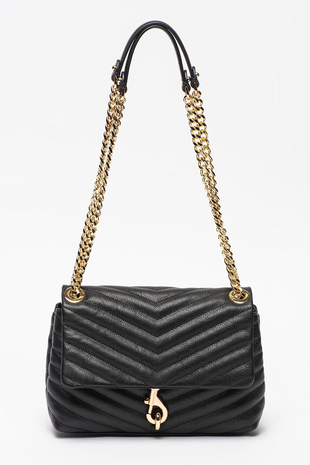 Rebecca Minkoff, Geanta crossbody de piele cu aspect matlasat Edie, Negru