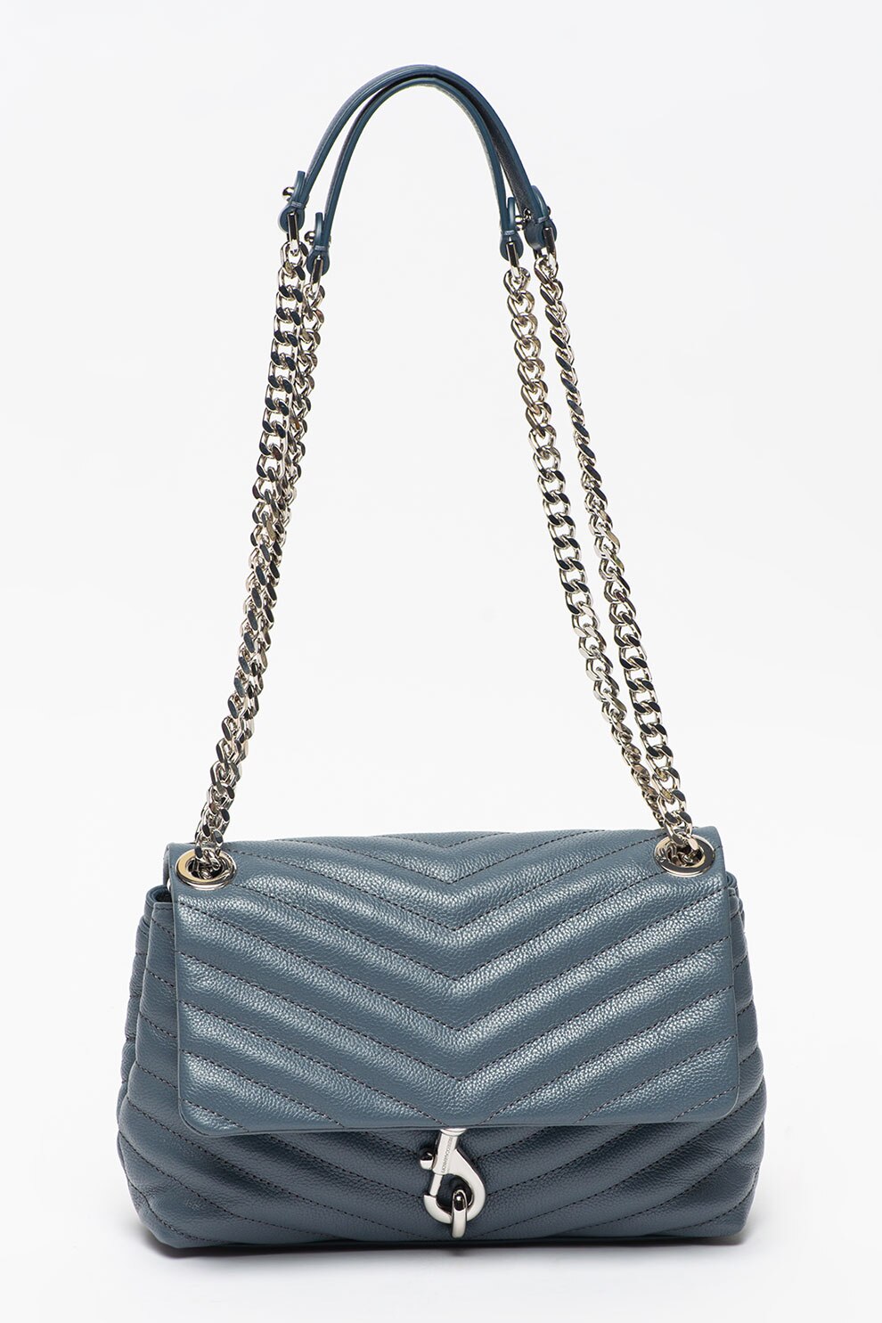 Rebecca Minkoff, Geanta crossbody de piele cu aspect matlasat Edie, Gri carbune