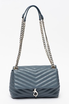 Rebecca Minkoff, Geanta crossbody de piele cu aspect matlasat Edie, Gri carbune Rebecca Minkoff, Geanta crossbody de piele cu aspect matlasat Edie, Gri carbune