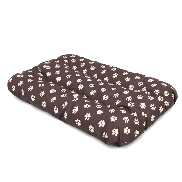 Saltea pentru animale de companie, HobbyDog, Eco Prestige, Inchis maro, Bej, 90x60x8 cm
