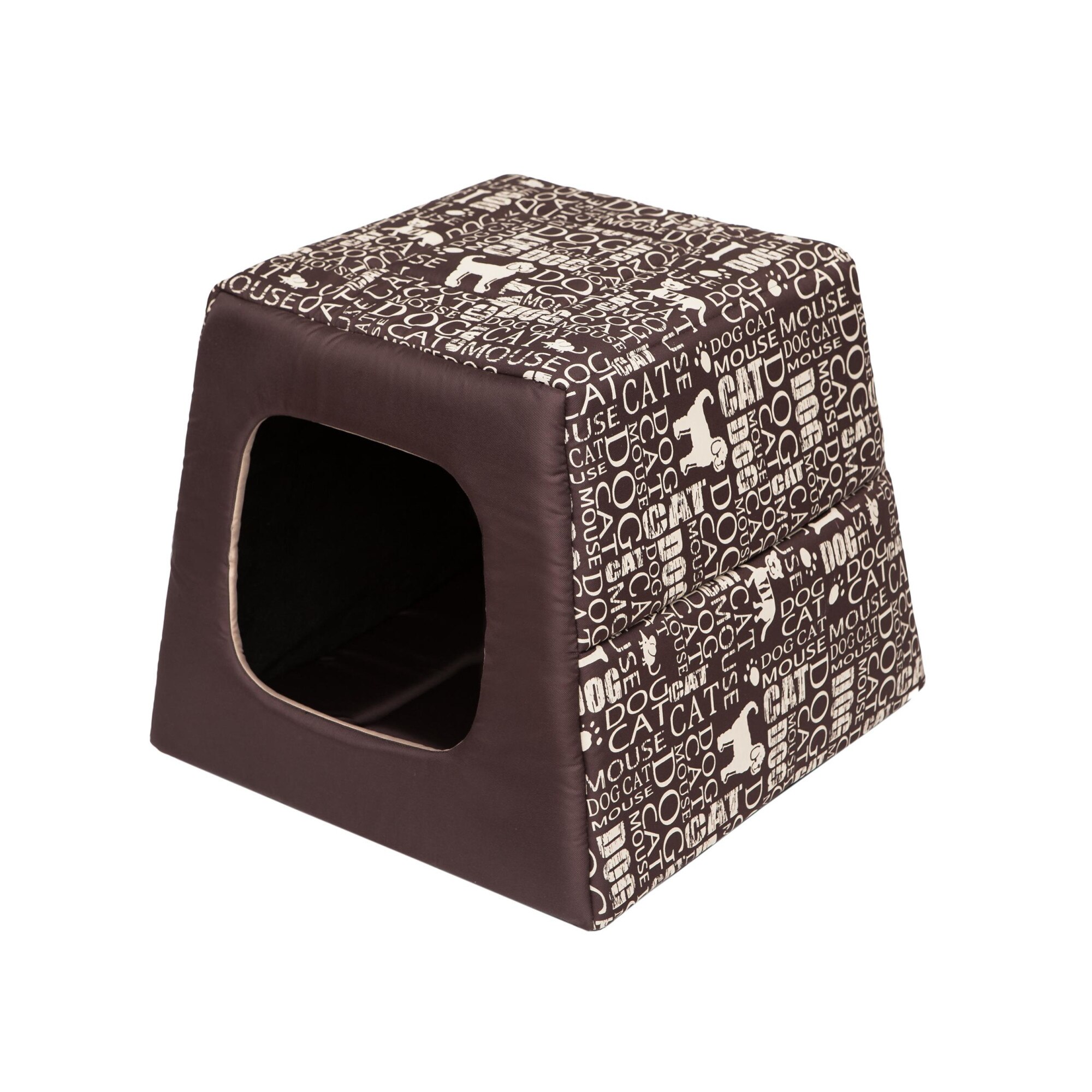 Casa pentru animale de companie, HobbyDog, Piramida, Bej, Maro, 68x68x60 cm
