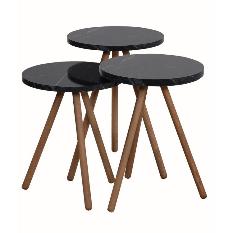 Set 3 mese cafea Vera, negru