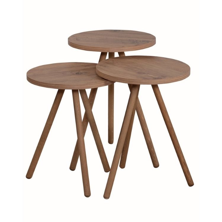 Set 3 mese ceai Dumi, culoarea lemnului