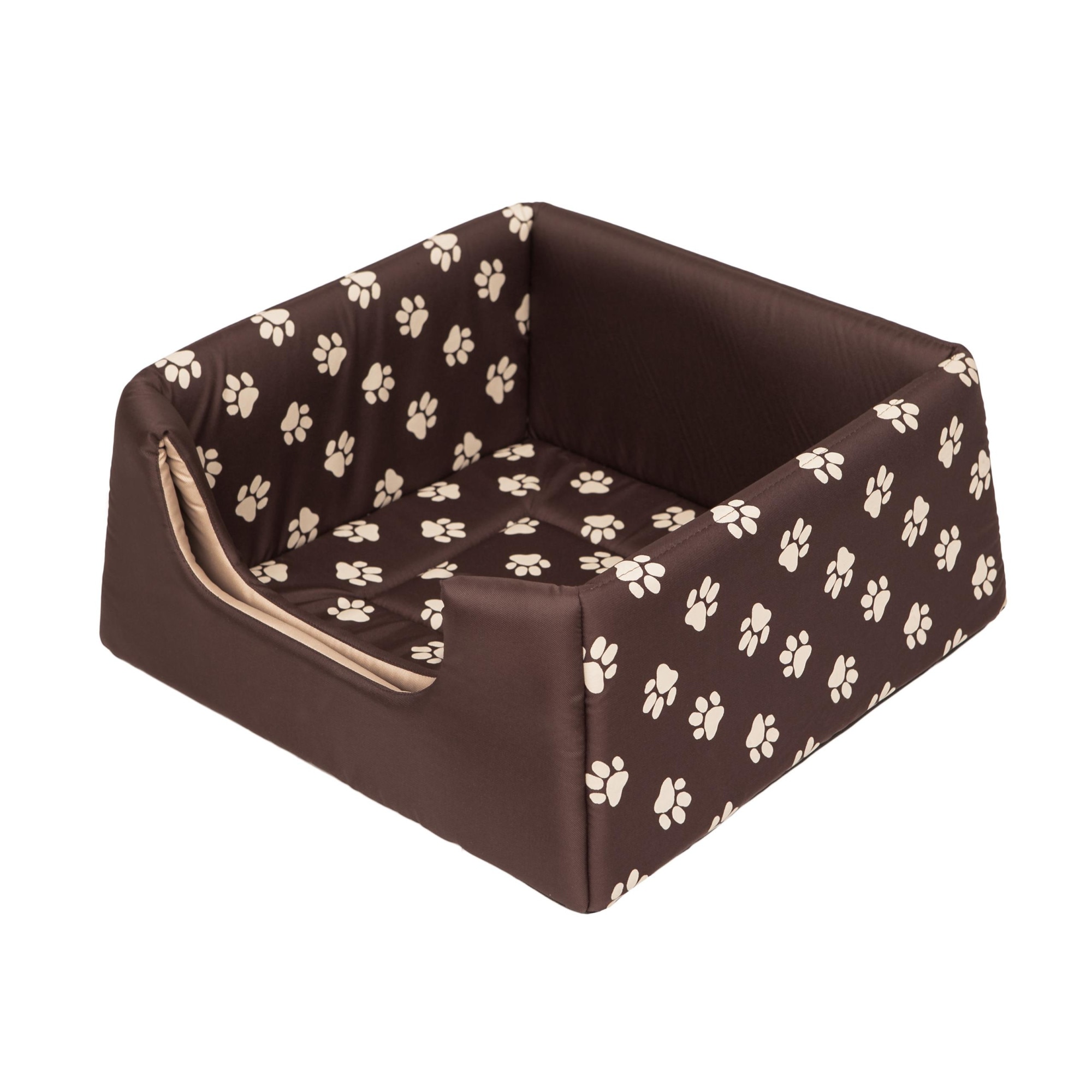 Casuta pentru animale de companie, HobbyDog Piramida, Maro, Bej, 68x68x60 cm