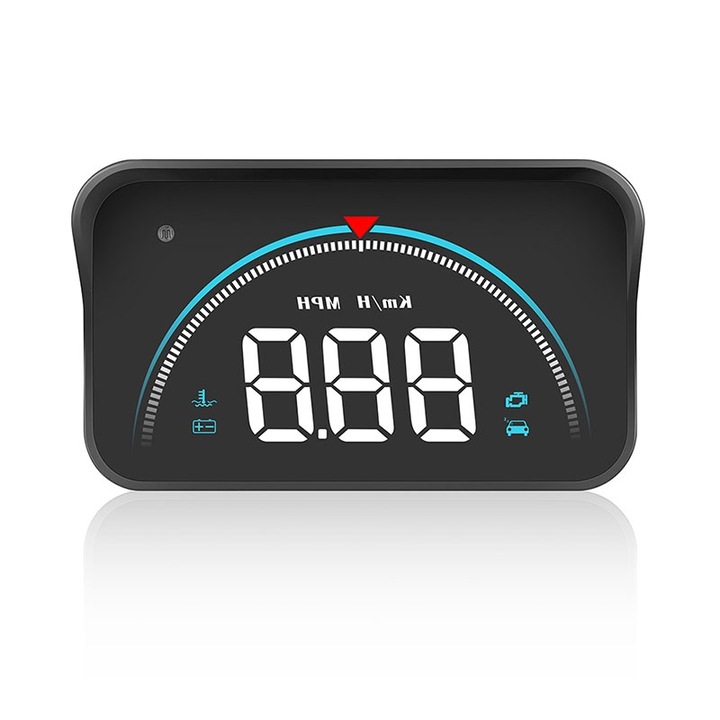 Ecran M8 HUD Head Up Display pentru parbriz, OBD2/OBD, Alarma automata, Negru