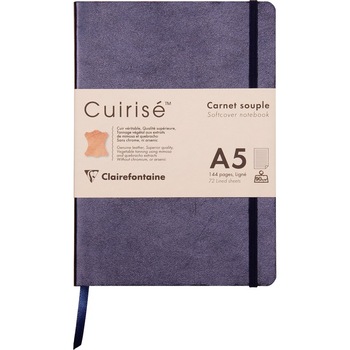 Notebook coperta piele moale A5, 144 pagini, Cuirise Clairefontaine, Metallic Oil