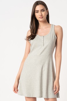 GAP, Rochie mini evazata din amestec de modal, Gri melange GAP, Rochie mini evazata din amestec de modal, Gri melange