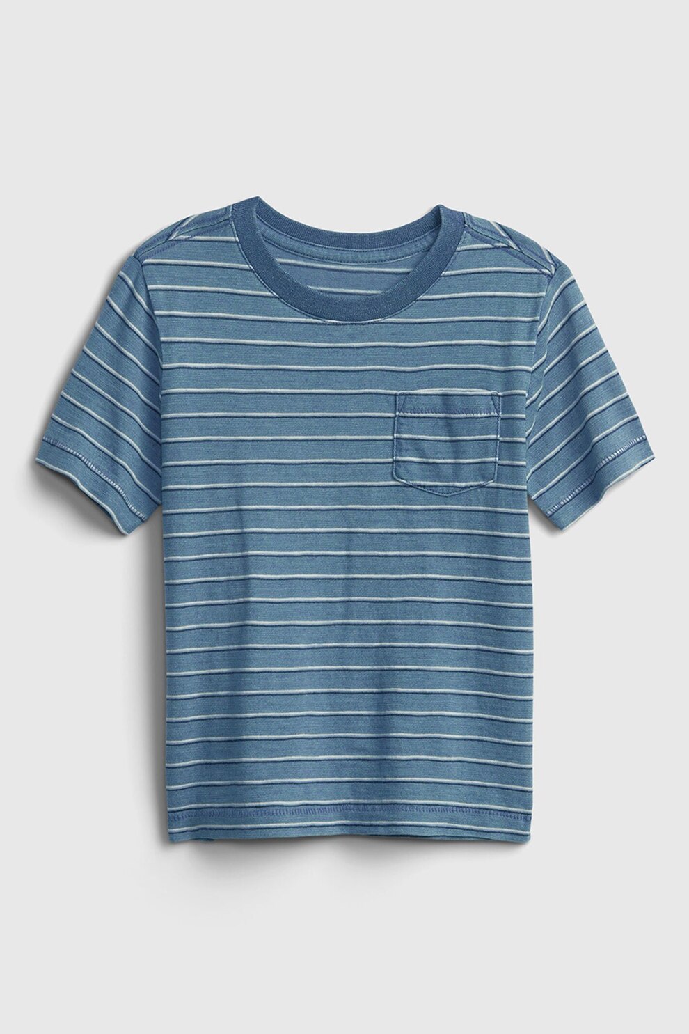 GAP, Tricou cu imprimeu si buzunar aplicat pe piept, Albastru
