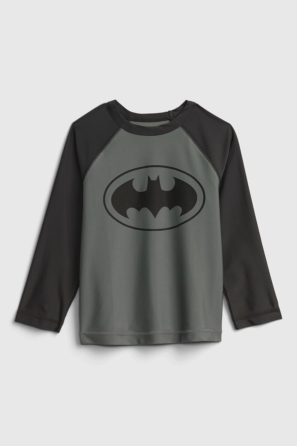 GAP, Bluza de baie cu imprimeu si maneci raglan, Gri carbune