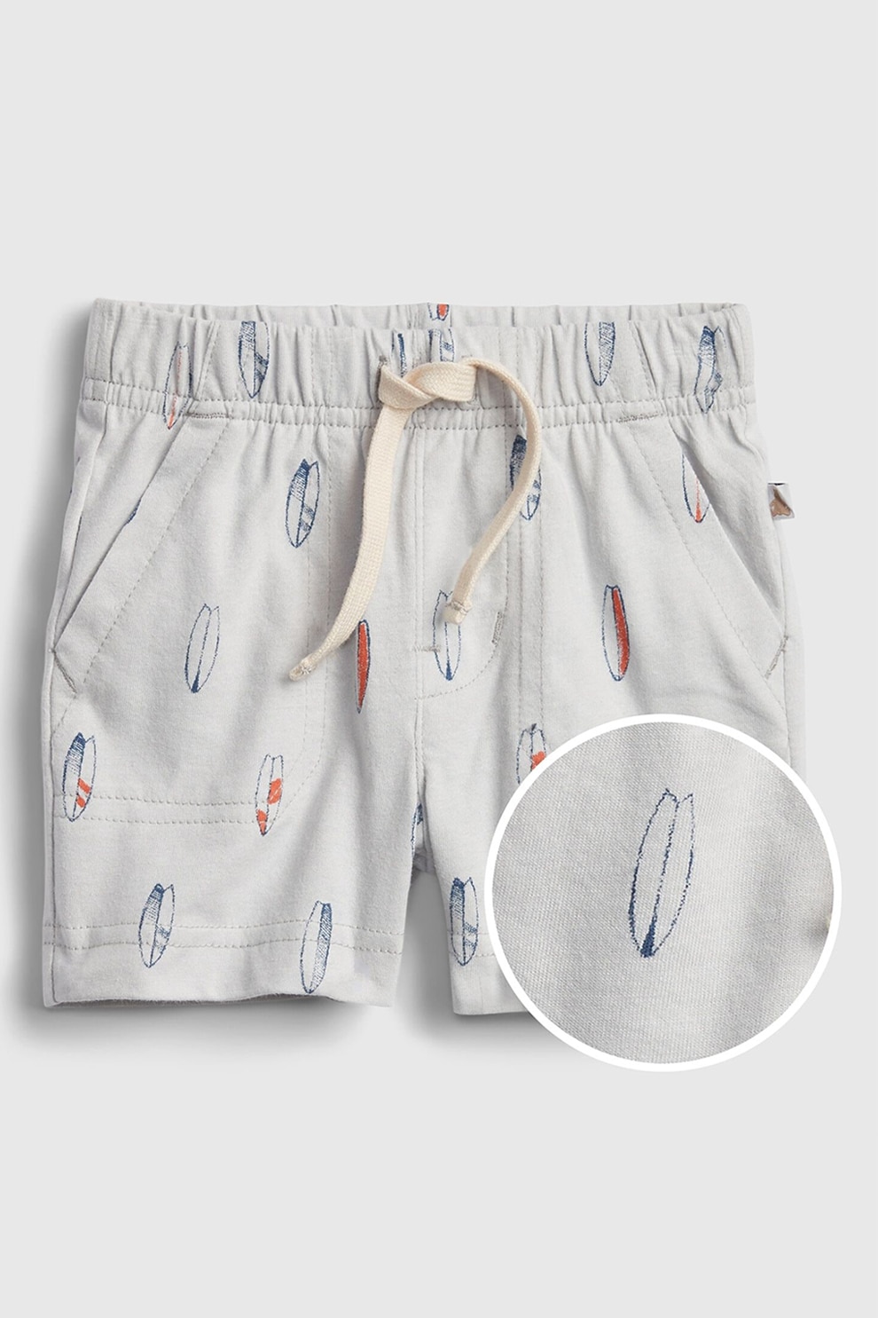 GAP, Pantaloni scurti de bumbac organic cu imprimeu, Gri deschis