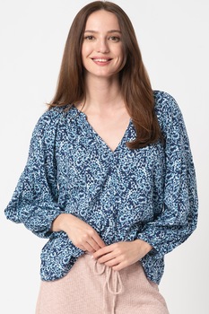 GAP, Bluza vaporoasa tip tunica, albastru inchis/alb GAP, Bluza vaporoasa tip tunica, albastru inchis/alb