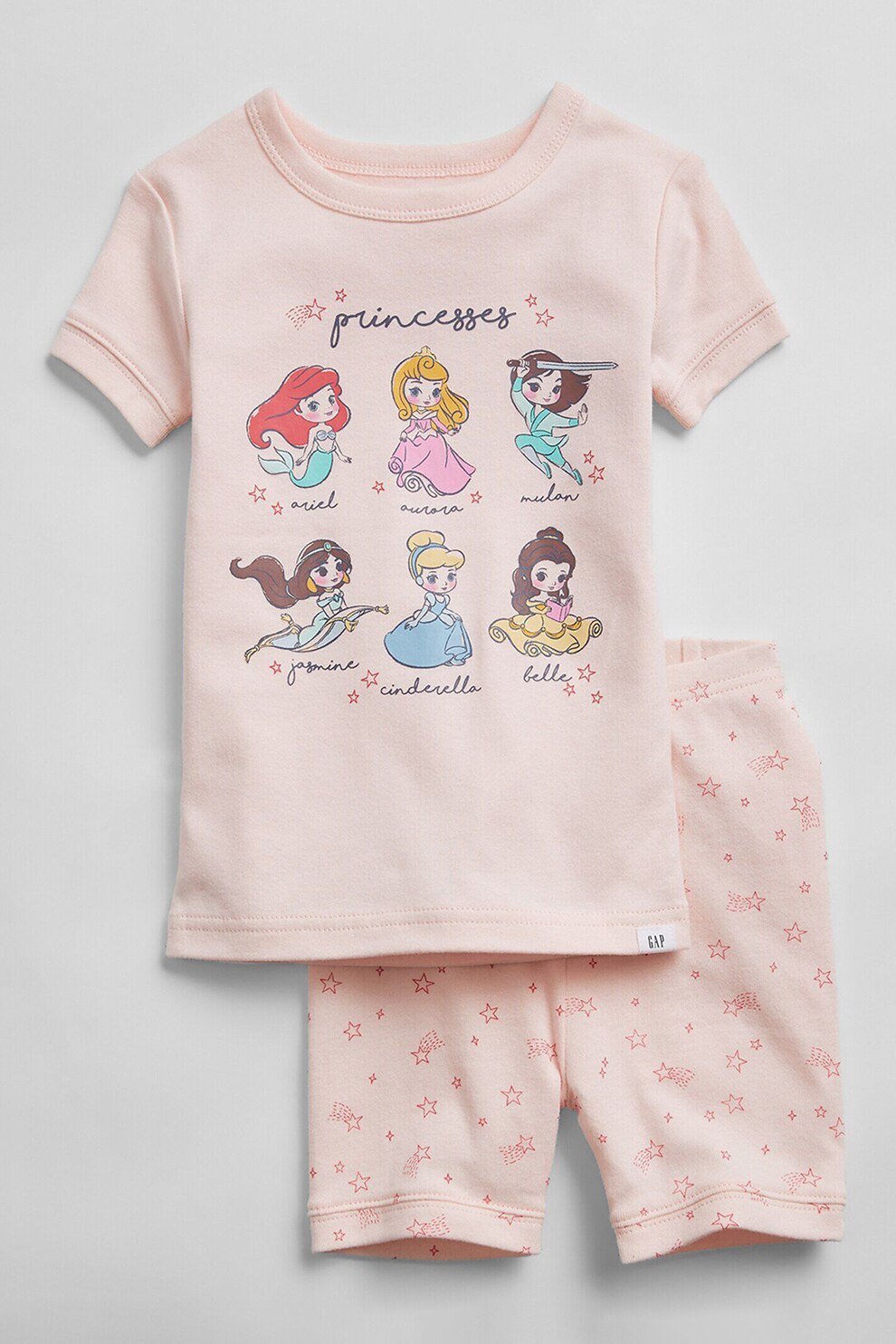 GAP, Pijama de bumbac organic cu imprimeu, Roz pal