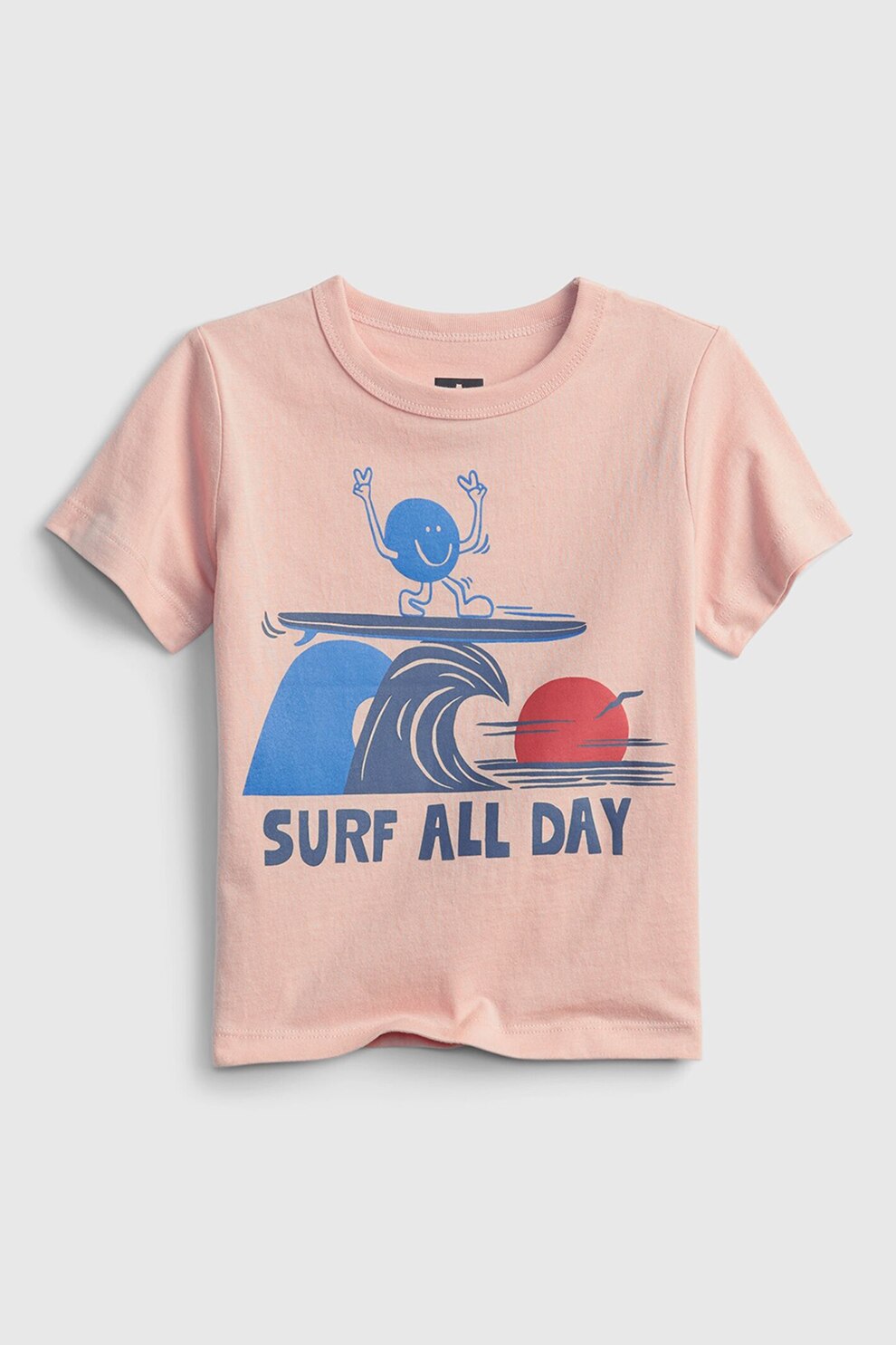 GAP, Tricou de bumbac organic cu decolteu la baza gatului, Roz