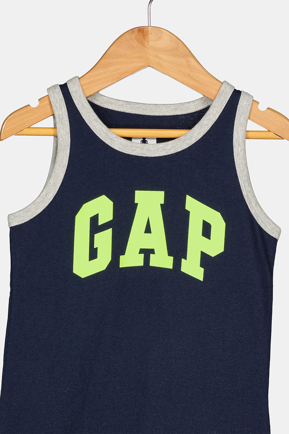GAP, Top de bumbac organic cu imprimeu logo, Bleumarin/Verde electric