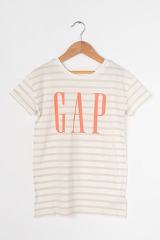GAP, Rochie-tricou de jerseu cu imprimeu logo contrastant, Alb/maro nisip/roz GAP, Rochie-tricou de jerseu cu imprimeu logo contrastant, Alb/maro nisip/roz
