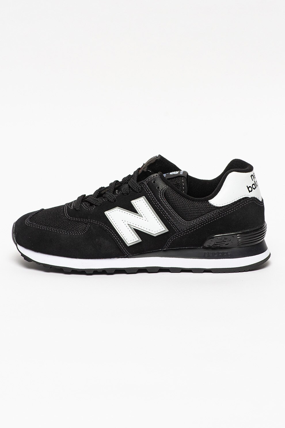 New Balance, Pantofi sport de piele intoarsa cu insertii de piele ecologica 574