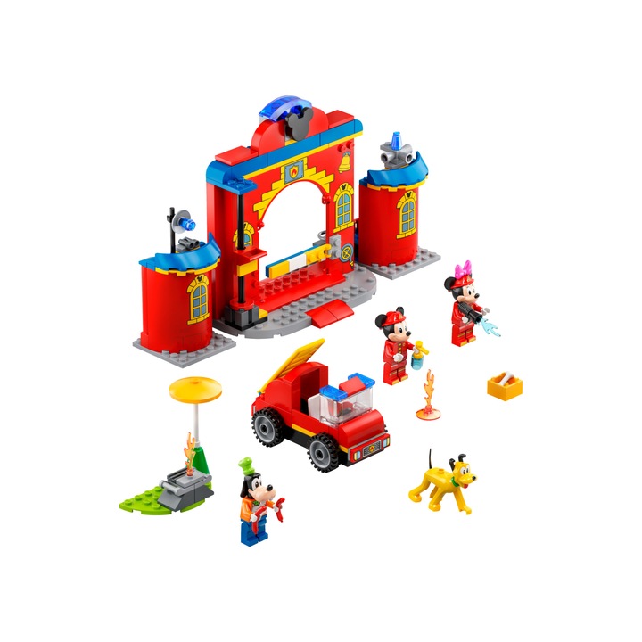 LEGO Disney Mickey and Friends - Statia si camionul de pompieri ale lui Mickey si prietenilor sai 10776, 144 piese