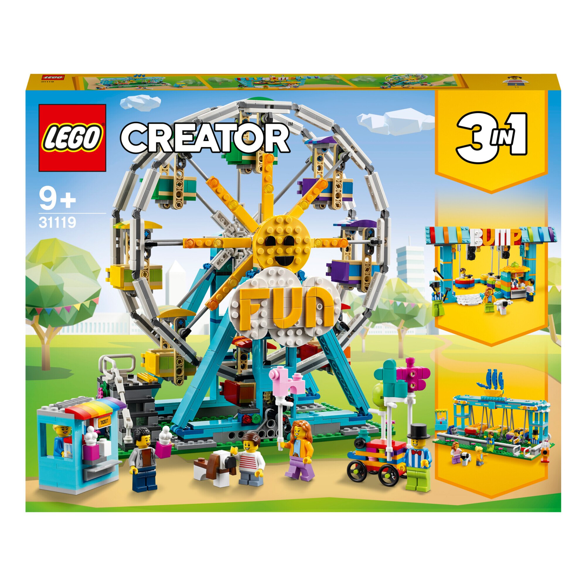 LEGO Creator 3 in 1 - Roata din parcul de distractii 31119, 1002 piese