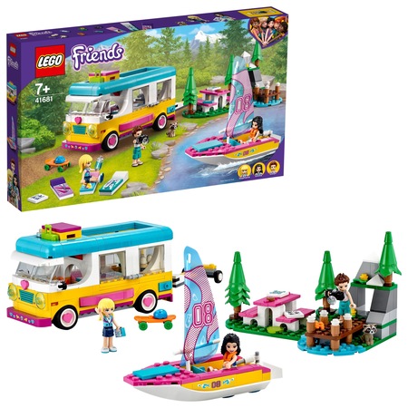 LEGO Friends - Furgoneta de camping si barca cu panze 41681, 487 piese