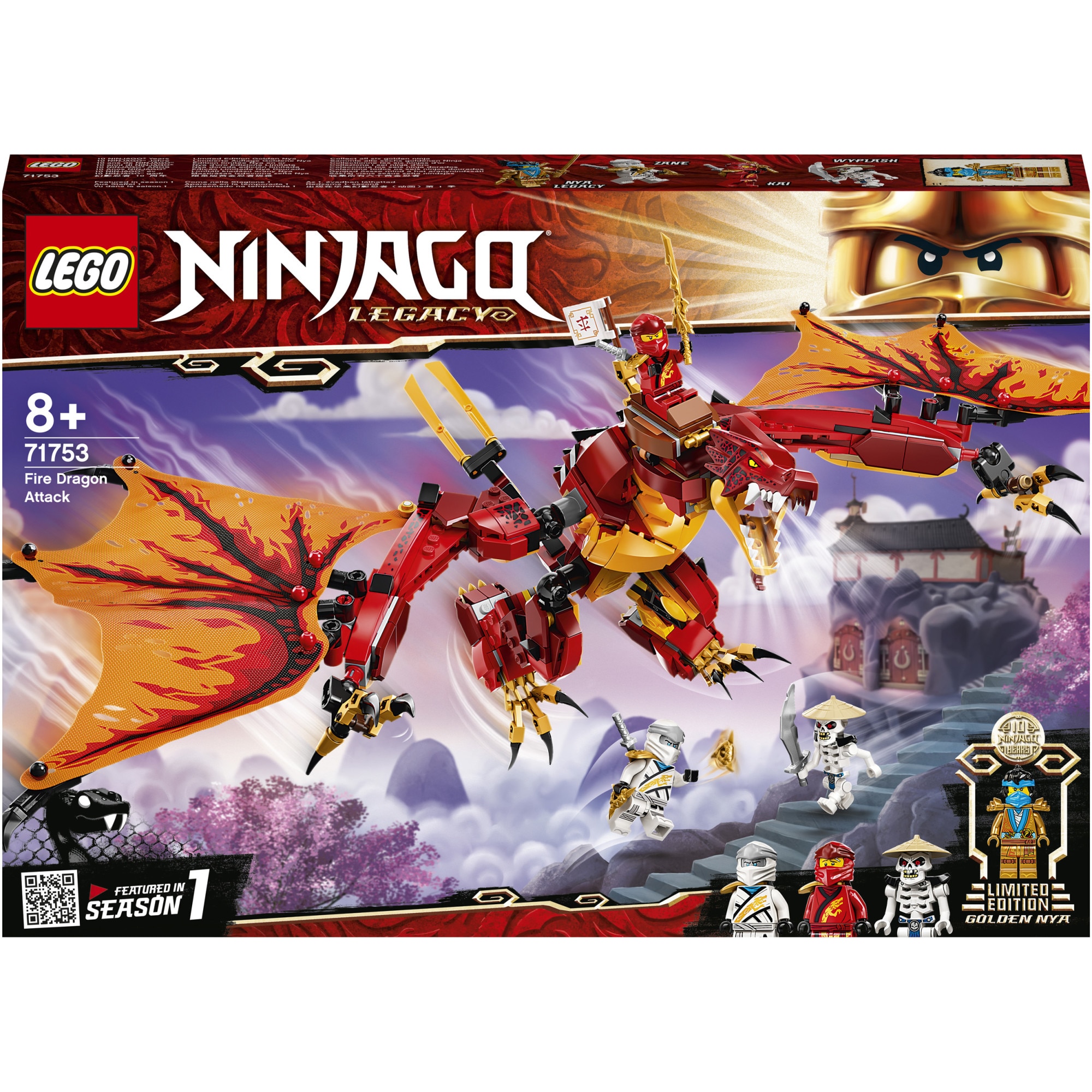 Siege thief accept LEGO NINJAGO - Legacy Atacul Dragonului de Foc 71753, 563 piese - eMAG.ro