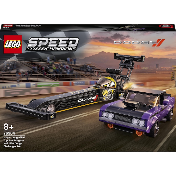 LEGO® Speed Champions 76904 Mopar Dodge//SRT Top Fuel Dragster és 1970 Dodge Challenger T/A
