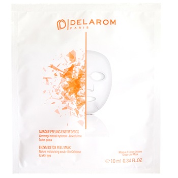 Masca peeling detoxifiant enzimatic Delarom, pentru toate tipurile de piele, 10 ml Masca peeling detoxifiant enzimatic Delarom, pentru toate tipurile de piele, 10 ml