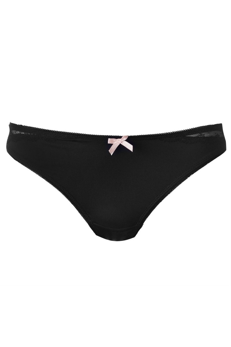 Chiolti tanga din dantela Miso Mixed Thong, Poliester, Negru, S