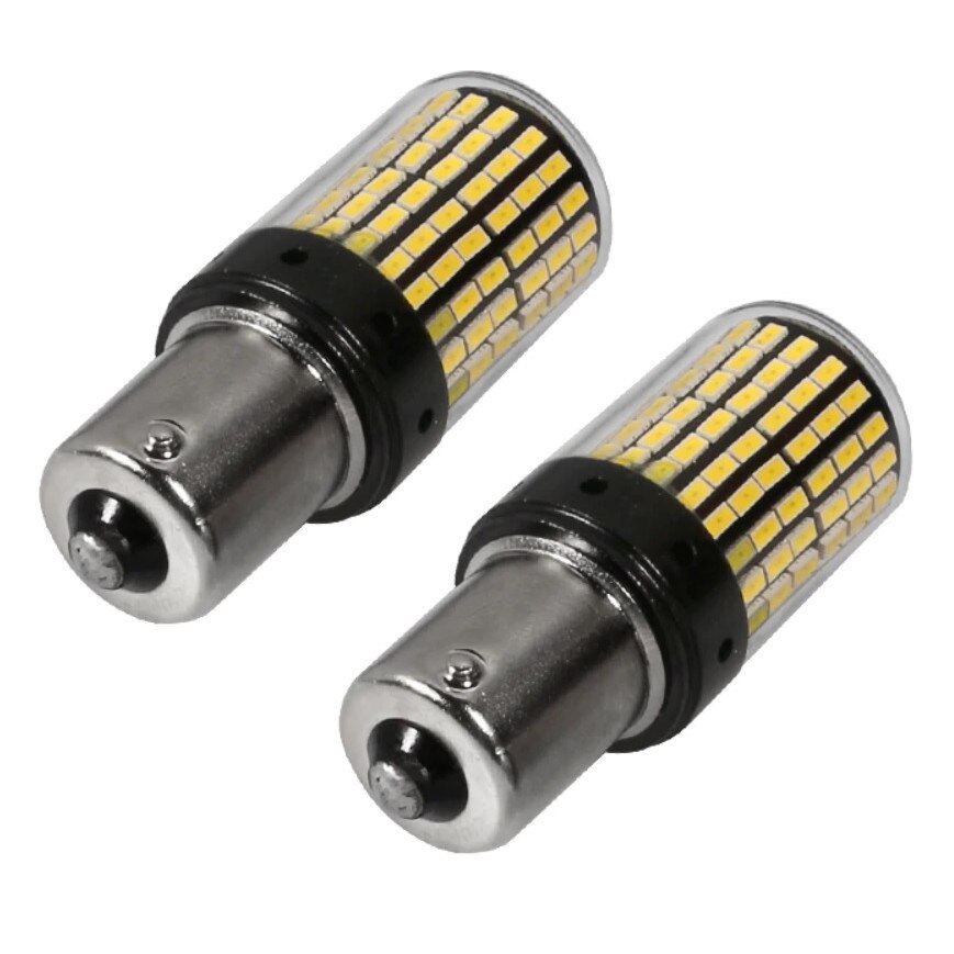 Set 2 leduri albe CAN-BUS PY21W soclu BAU15S, alb rece