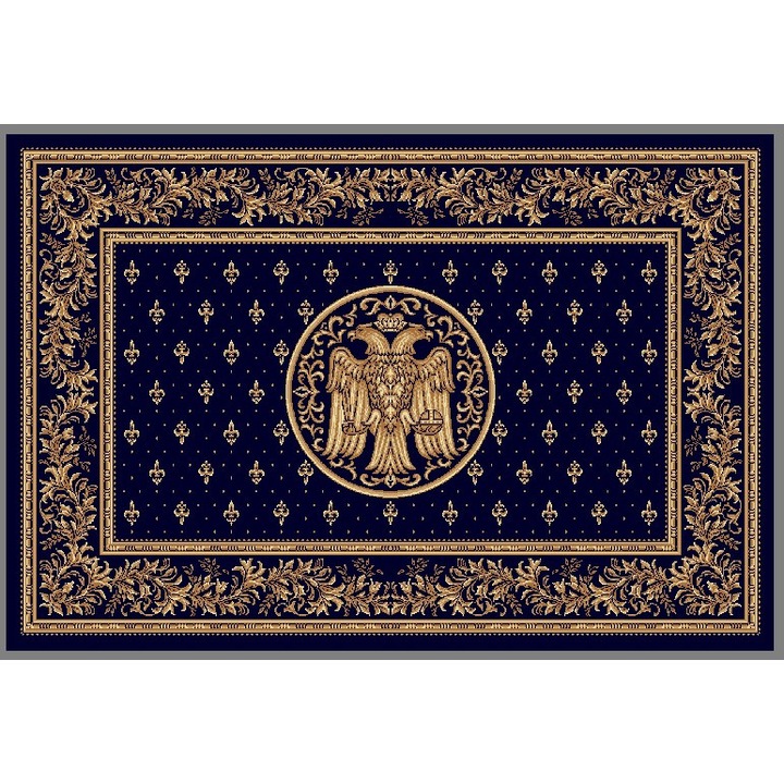 Covor Lotos, Model Bisericesc, 15032, Albastru, 250x350 cm, 1800 gr/mp